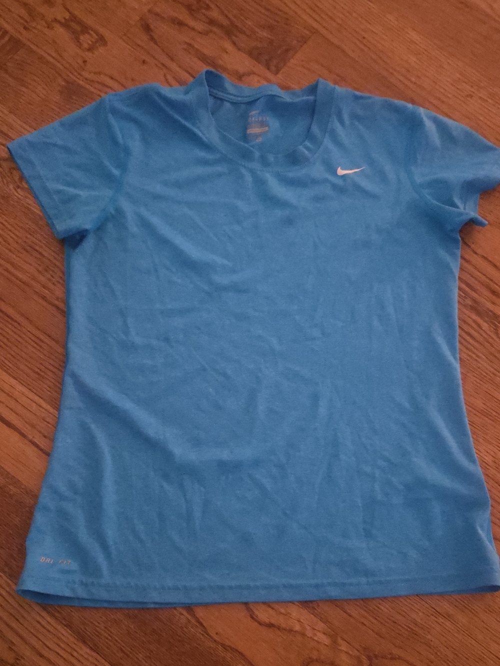 Nike Women's Blue Short Sleeve Tee with White Swoosh